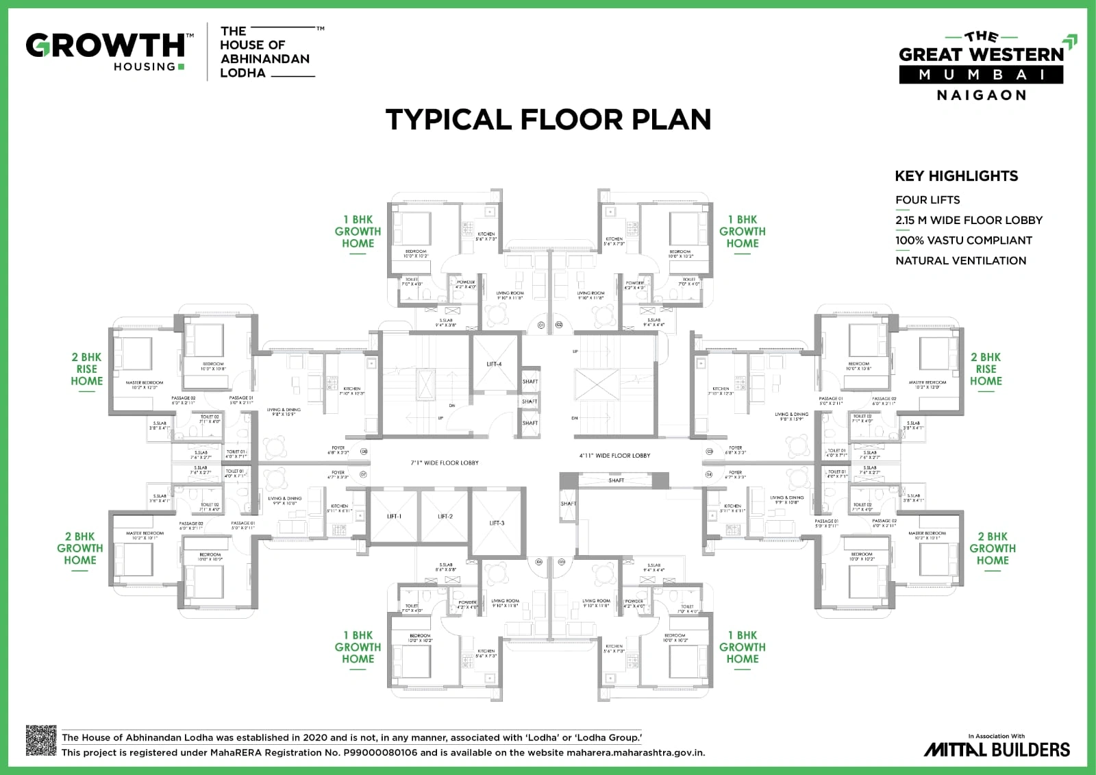 House of abhinandan lodha Typical Floor Plan
